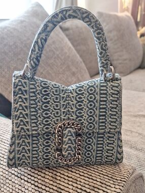 Marc Jacobs Blue Patterned Mini Top-Handle Bag